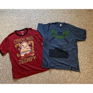 Disney Current Mood Grumpy Minion Buzz Lightyear Tshirt Lot